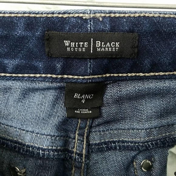 WHBM Blanc Cuffed Crop Jeans Sz 4 - Picture 4 of 8